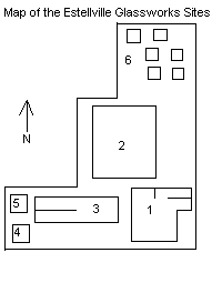 Map of Estellville Glassworks sites