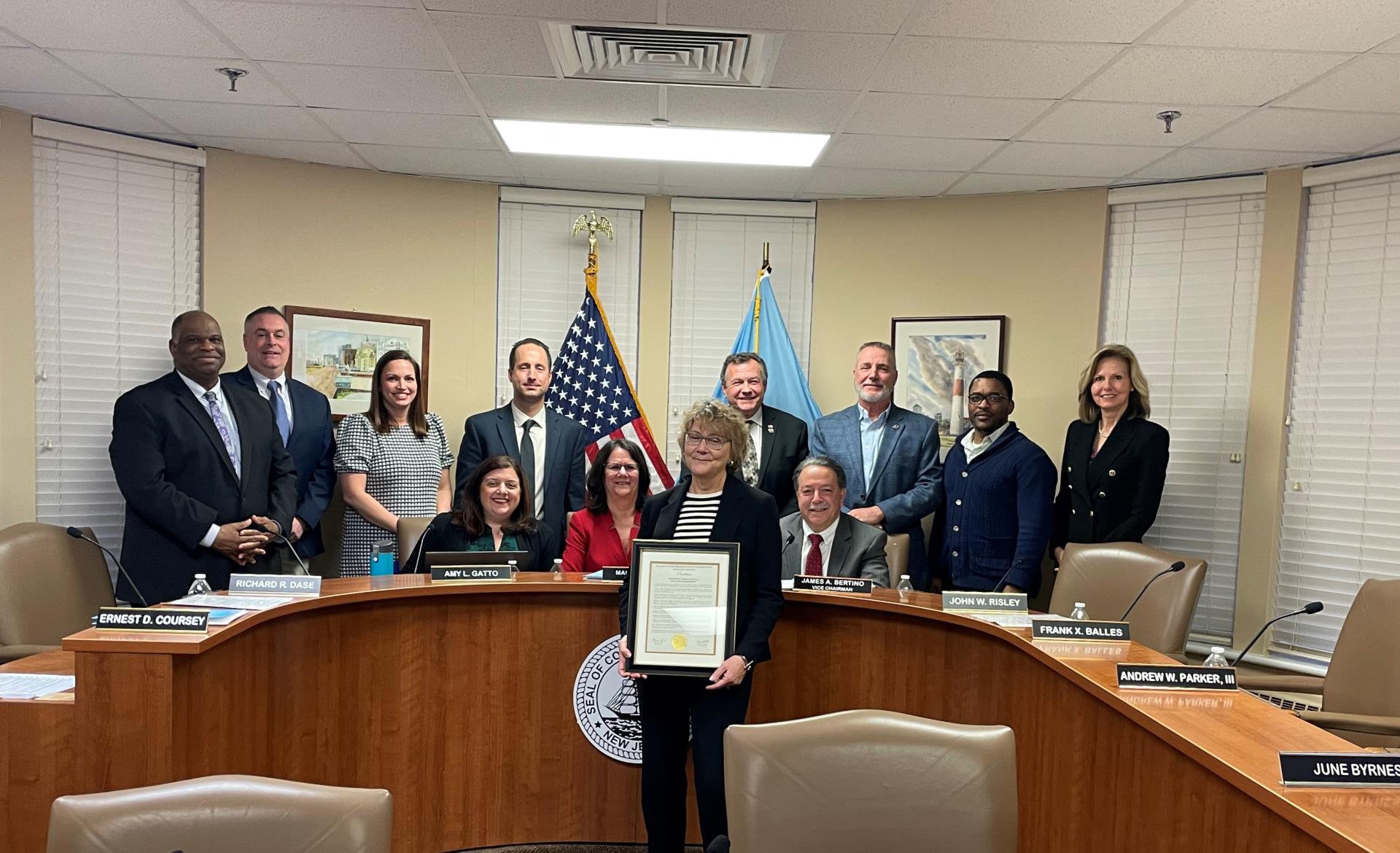 On Tuesday, February 20, 2024 the Atlantic County Board of Commissioners honored Deputy County Administrator Diana Rutala on her retirement.